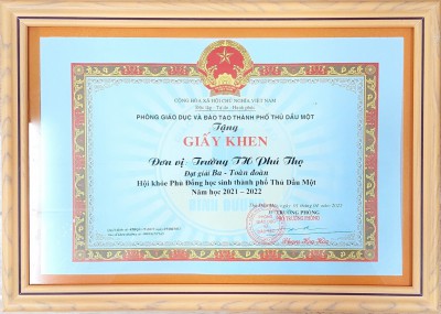 Tổng kết Hội khỏe Phù Đổng Thành phố Thủ Dầu Một Năm học 2021-2022 của trường Tiểu học Phú Thọ