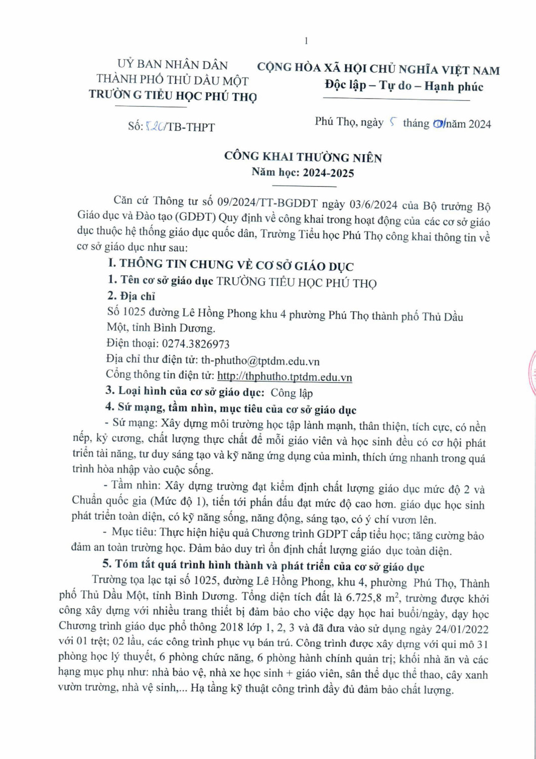 BAO CAO CONG KHAI THUONG NIEN 2024 2025 hình ảnh 0