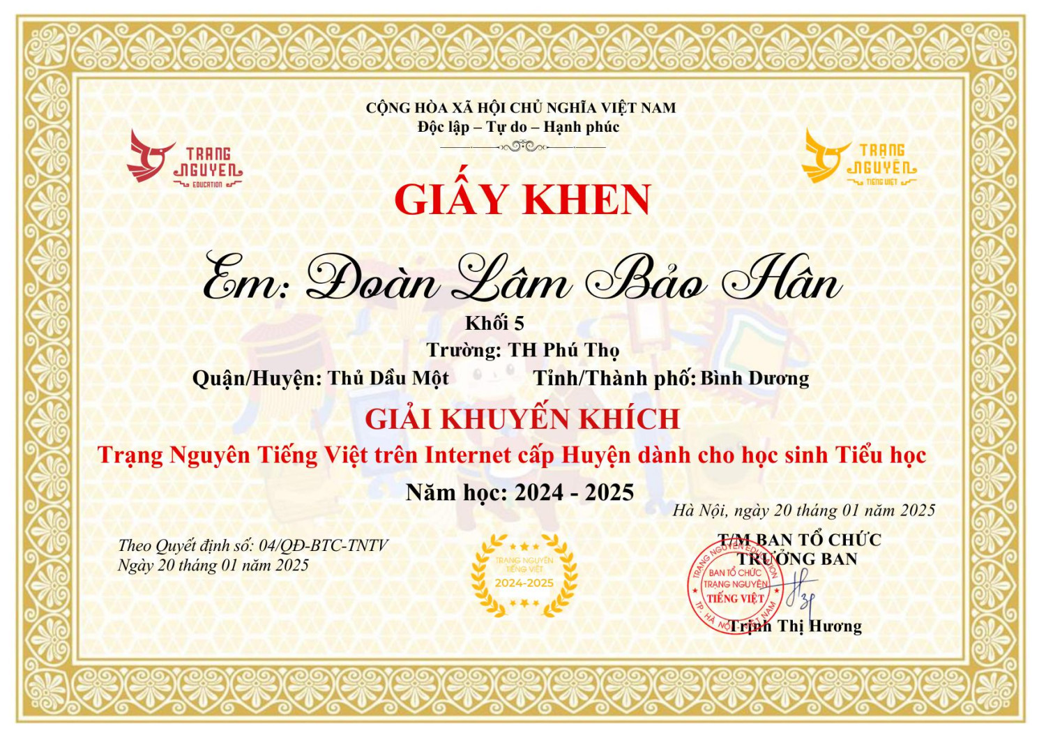 GIAY KHEN hoadoanlambaohan2014