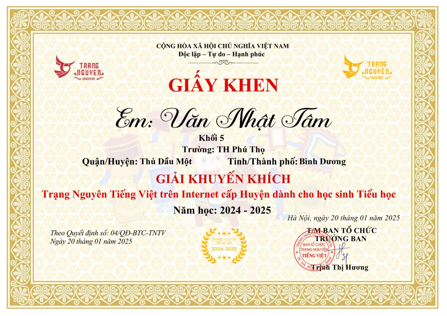 GIAY KHEN vannhattam